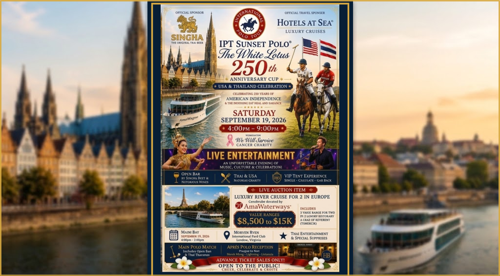 IPT Sunset Polo White Lotus 250th Anniversary Cup event artwork