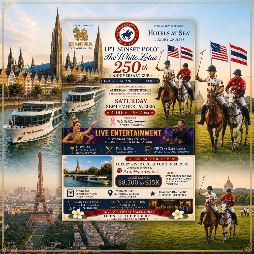 Full IPT Sunset Polo White Lotus 250th Anniversary Cup event poster